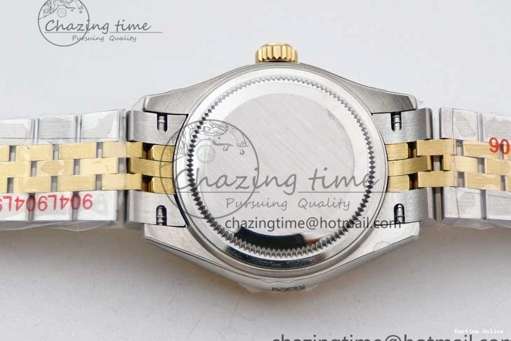 1219 Bright Lady DateJust 28 SS YG TWF Diamonds Bezel 1:1 Best Edition Green Dial Roman Markers on Jubilee Bracelet NH 2135